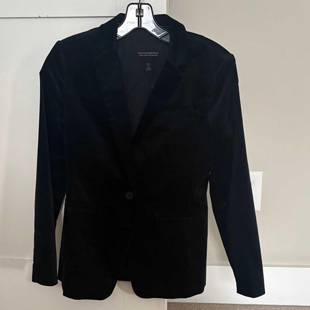Banana Republic Classic Velvet Black Blazer